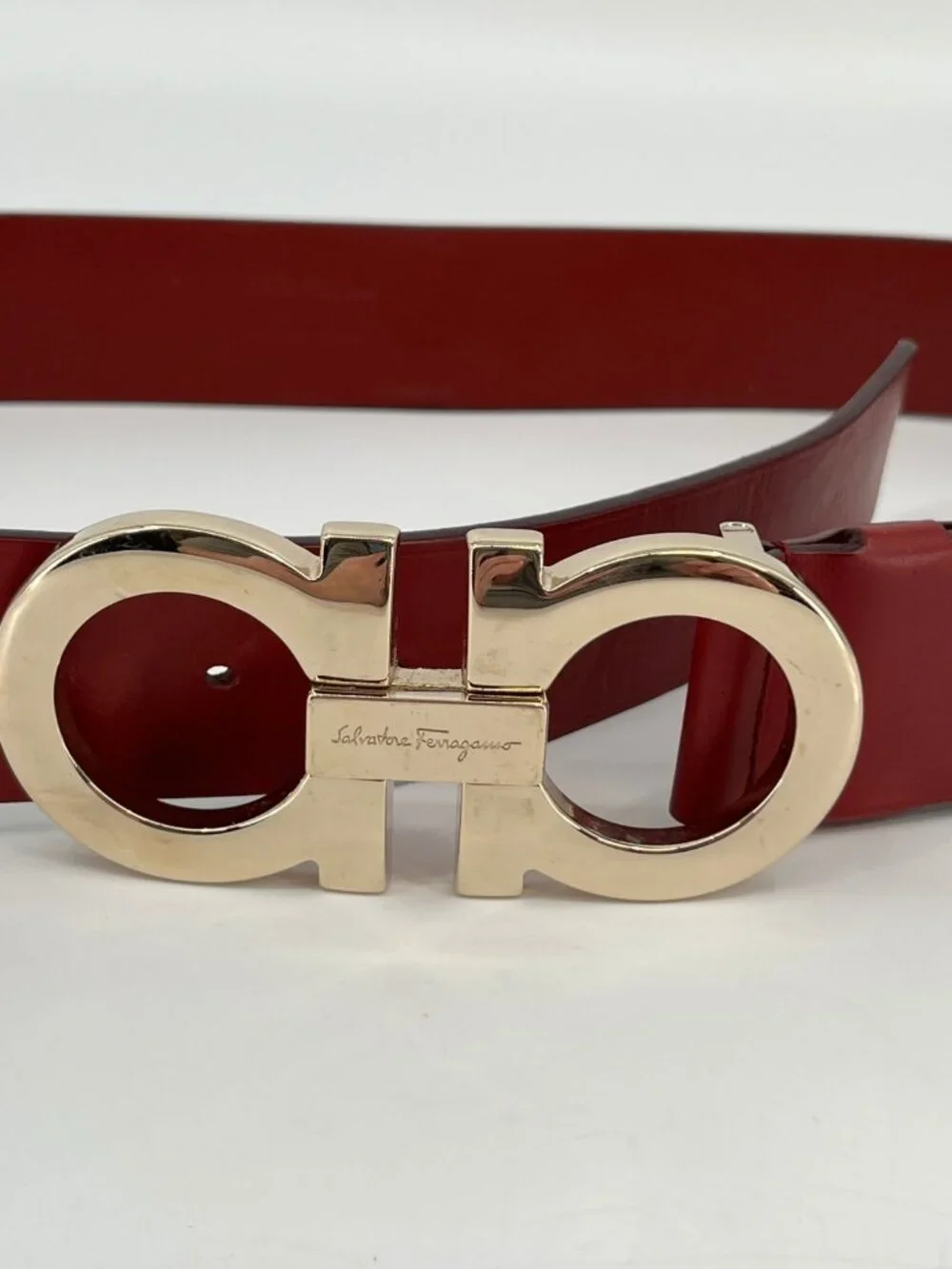 Salvatore Ferragamo Gancini Leather Belt - Pre Owned